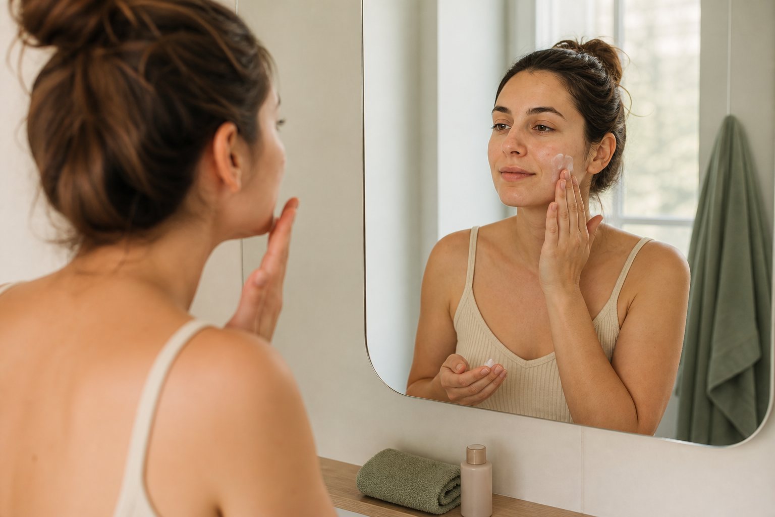 Routine de soin douce pour une peau adulte sujette à l’acné