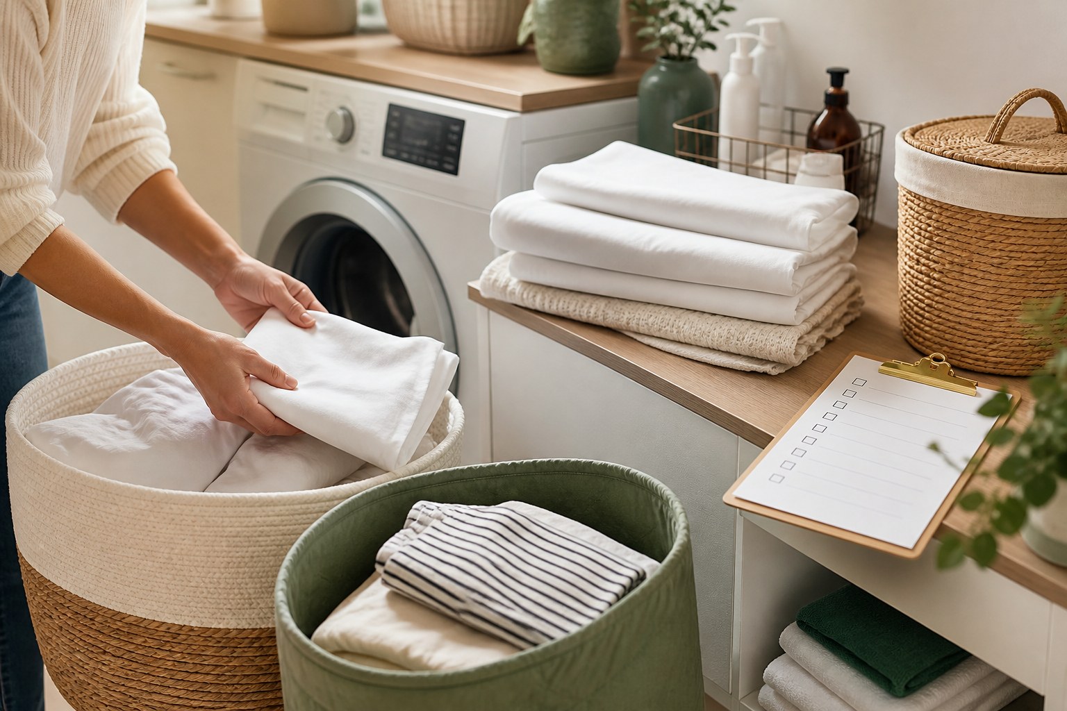 Tri du linge et mesures d’hygiène coordonnées au domicile